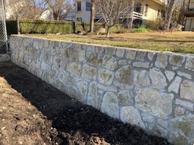 Completed Milsap Stone Wall Replaced Cross Tie Retaining Wall In