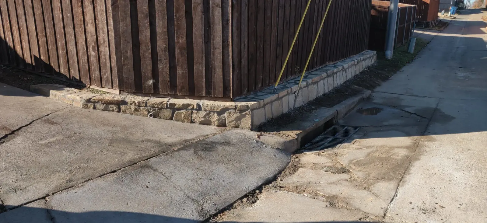 Replaced cross tie retaining wall with milsap stone in Lewisville