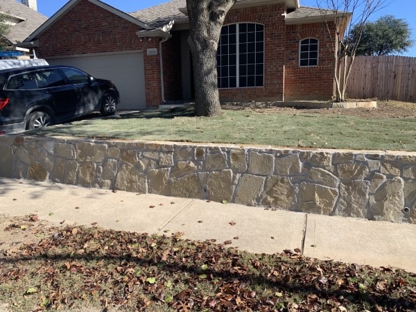 New Milsap Stone Retaining Wall in Fort Worth (2)