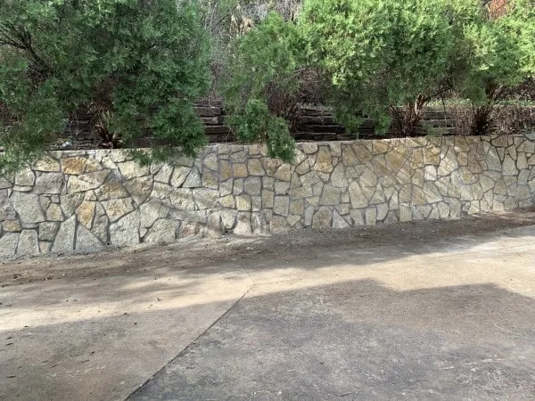 Replaced old crosstie wall with grandbury stone in Fort Worth (2)