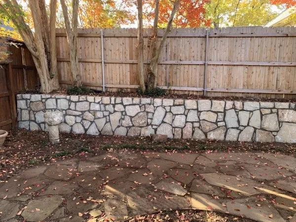 Replaced wood retaining wall in Arlington Texas (1) Replaced wood retaining wall in Arlington Texas (1)