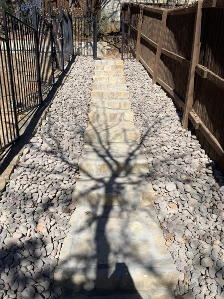 Stone Pation and Stair in Highland Village Texas-min