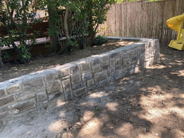 Rebuilt Retaining Wall with Existing Stone Material (1)