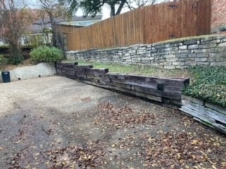 Replace Retaining wall with Milsap Stone in Arlington Texas before-min