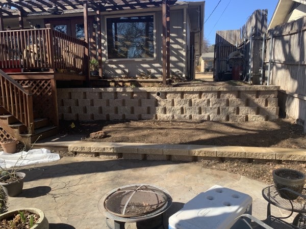 Retaining Wall Replacement with Pave Stones in Arlington Texas