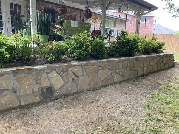 Replaced failing crosstie wall with milsap stone in Roanoke