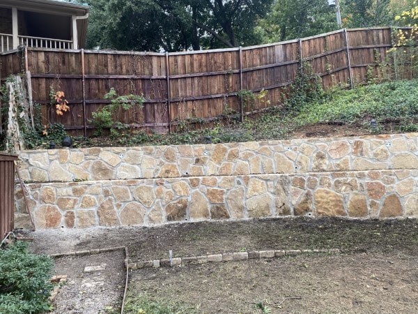 Replace Old Cross Tie Retaining Wall with Milsap Stone in Fort Worth (2)