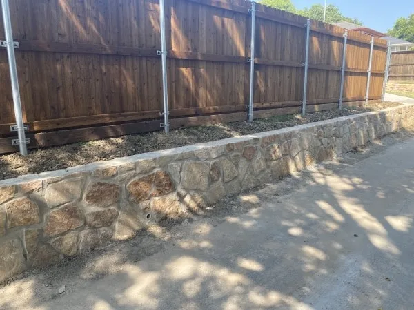 Replace Railroad Tie Retaining Wall with Milsap Stone in Garland Texas (1)-min Replace Railroad Tie Retaining Wall with Milsap Stone in Garland Texas (1)-min