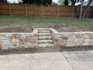 Retaining Wall in Dallas with Milsap stone