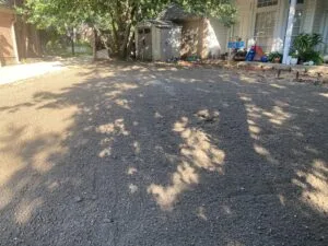Backfilled and graded residential backyard after complete pool removal in Keller TX, left level and ready for new use