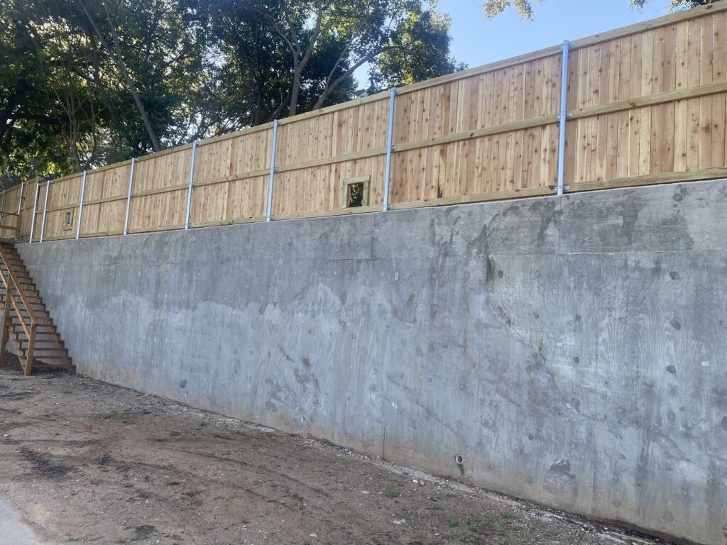 Concrete retaining wall installation DFW